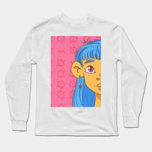 Blue haired girl Long Sleeve T-Shirt